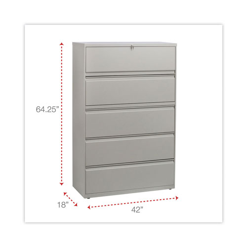 Alera Lateral File, 5 Legal/Letter/A4/A5-Size File Drawers, Putty, 42