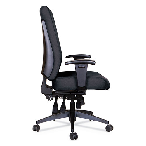 Alera Wrigley Series 24/7 High Performance High-Back Multifunction Task Chair, Up to 300 lbs, Black Seat/Back, Black Base