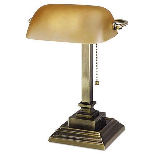 Alera Traditional Banker's Lamp with USB, 10