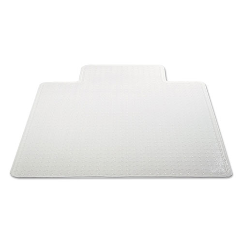 Alera Occasional Use Studded Chair Mat for Flat Pile Carpet, 45 x 53, Wide Lipped, Clear