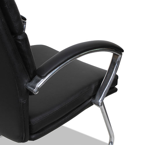 Alera Neratoli Slim Profile Guest Chair, 23.81'' x 27.16'' x 36.61'', Black Seat/Black Back, Chrome Base