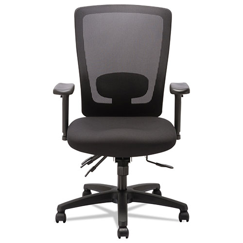 Alera Envy Series Mesh High-Back Multifunction Chair, Supports up to 250 lbs., Black Seat/Black Back, Black Base