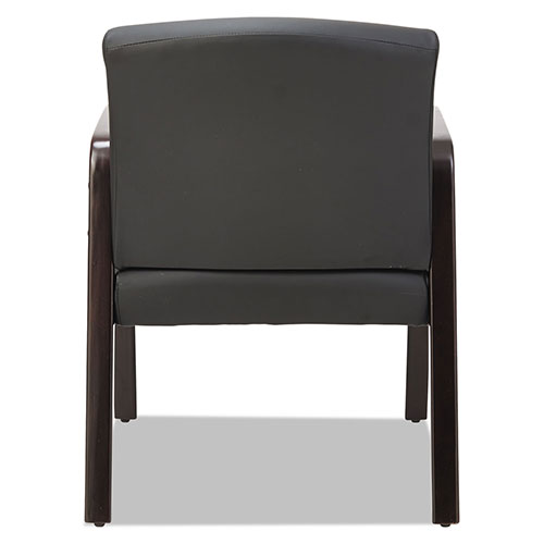 Alera Reception Lounge WL Series Guest Chair, 24.21'' x 26.14'' x 32.67'', Black Seat/Black Back, Espresso Base