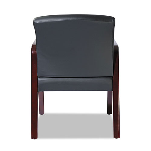 Alera Reception Lounge WL Series Guest Chair, 24.21'' x 26.14'' x 32.67'', Black Seat/Black Back, Mahogany Base
