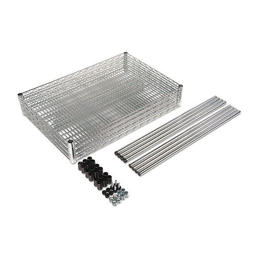Alera NSF Certified Industrial 4-Shelf Wire Shelving Kit, 36w x 24d x 72h, Silver