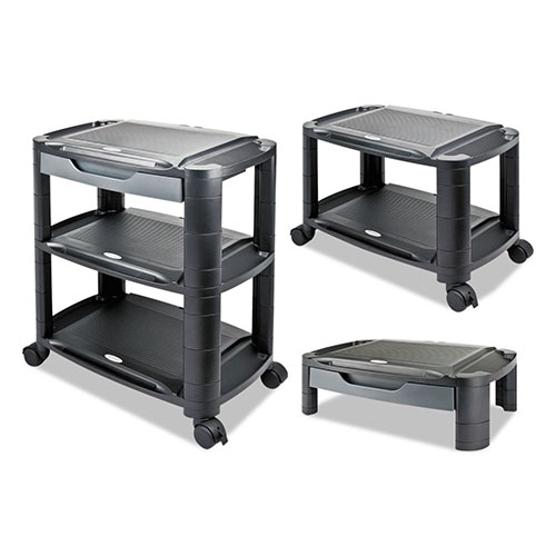 Alera 3-in-1 Storage Cart and Stand, 21.63w x 13.75d x 24.75h, Black/Gray