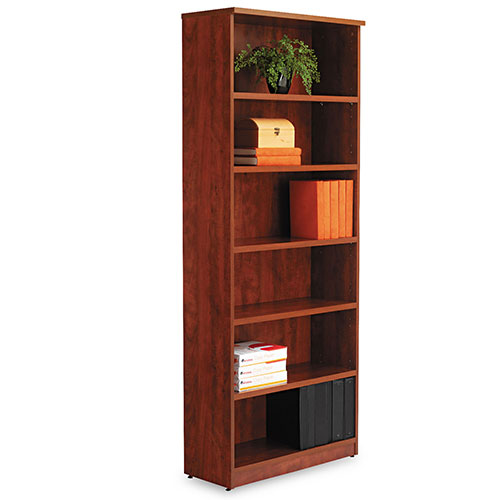 Alera Valencia Series Bookcase, Six-Shelf, 31 3/4w x 14d x 80 1/4h, Medium Cherry