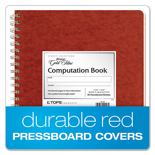 Ampad Computation Book, Quadrille Rule, Brown Cover, 11.75 x 9.25, 76 Sheets