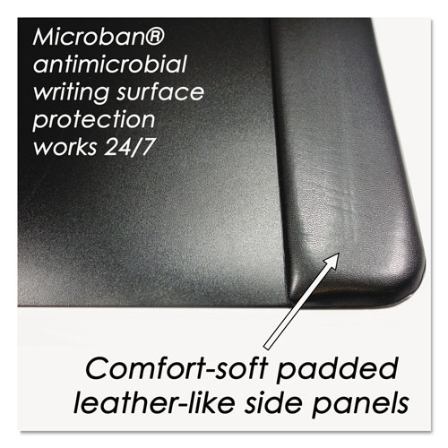 Artistic Office Products Executive Desk Pad with Antimicrobial Protection, Leather-Like Side Panels, 36 x 20, Black