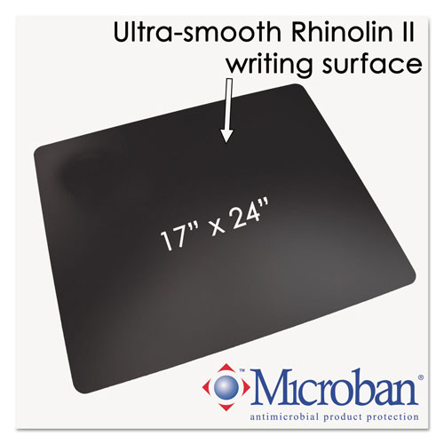 Artistic Office Products Rhinolin II Desk Pad with Antimicrobial Product Protection, 24 x 17, Black