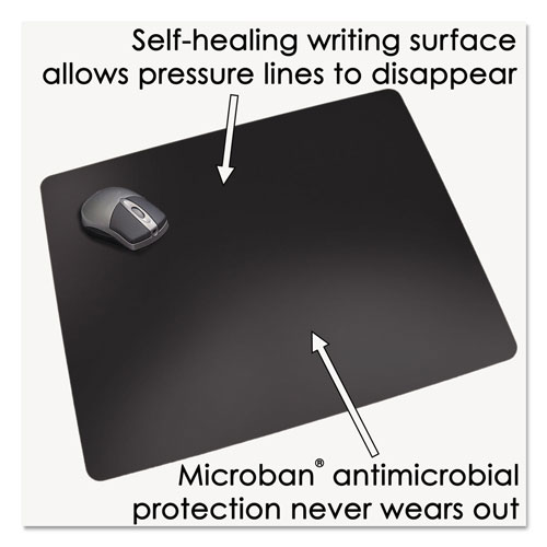Artistic Office Products Rhinolin II Desk Pad with Antimicrobial Product Protection, 17 x 12, Black