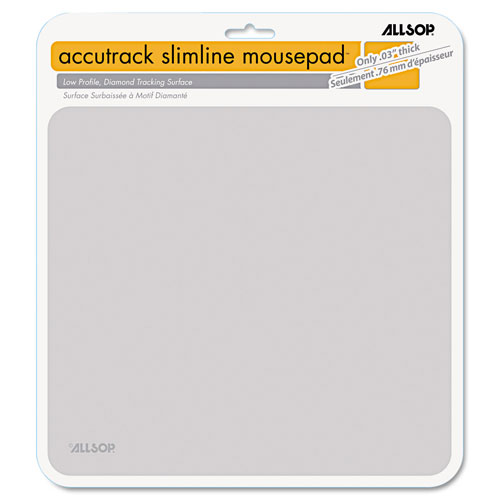 Allsop Accutrack Slimline Mouse Pad, Silver, 8 3/4