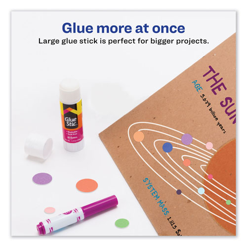 Avery Permanent Glue Stic, 1.27 oz, Applies White, Dries Clear