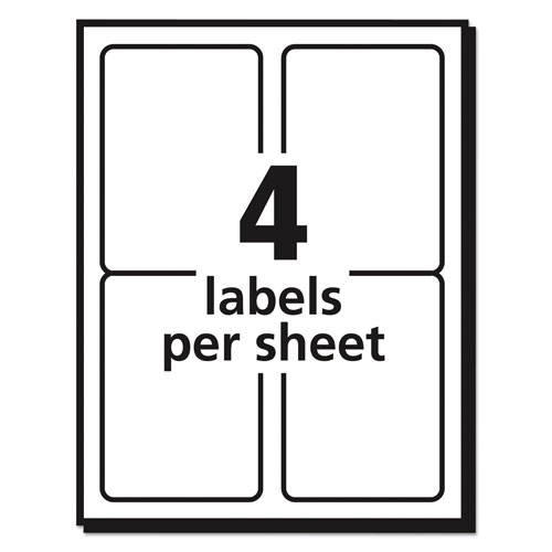 Avery Shipping Labels w/ TrueBlock Technology, Laser Printers, 3.5 x 5, White, 4/Sheet, 100 Sheets/Box