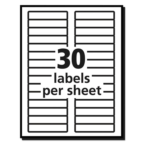 Avery Permanent TrueBlock File Folder Labels with Sure Feed Technology, 0.66 x 3.44, White, 30/Sheet, 50 Sheets/Box