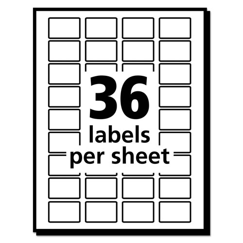Avery Removable Multi-Use Labels, Inkjet/Laser Printers, 0.5 x 0.75, White, 36/Sheet, 28 Sheets/Pack