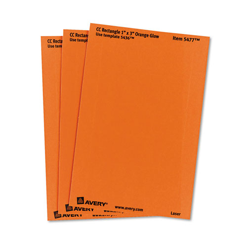 Avery Printable Self-Adhesive Removable Color-Coding Labels, 1 x 3, Neon Orange, 5/Sheet, 40 Sheets/Pack