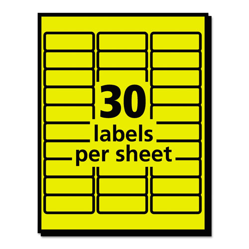 Avery High-Visibility Permanent Laser ID Labels, 1 x 2 5/8, Neon Yellow, 750/Pack