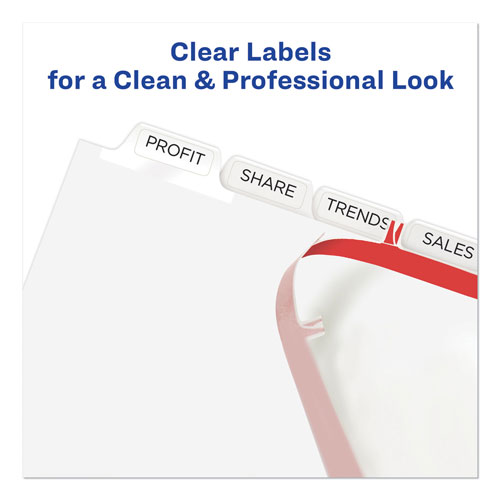 Avery Print and Apply Index Maker Clear Label Dividers, 8 White Tabs, Letter