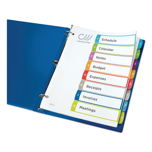 Avery Customizable TOC Ready Index Multicolor Dividers, 1-8, Letter