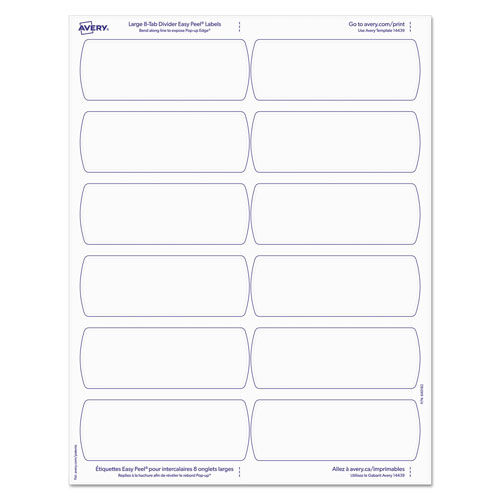 Avery Big Tab Printable Large White Label Tab Dividers, 8-Tab, Letter, 20 per pack