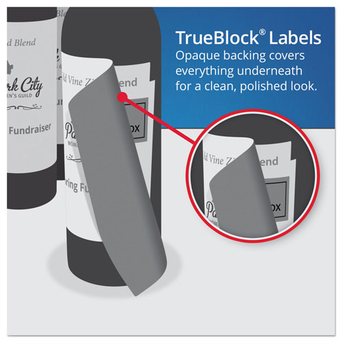 Avery Square Labels w/ Sure Feed & TrueBlock, 1 1/2 x 1 1/2, White, 600/PK