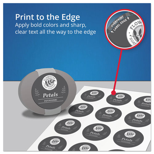 Avery Removable Print-to-the-Edge White Labels w/ Sure Feed, 3 1/2 x 4 3/4, 32/Pack