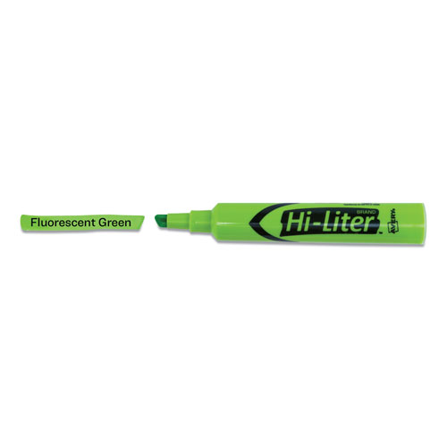Avery HI-LITER Desk-Style Highlighters, Chisel Tip, Fluorescent Green, Dozen