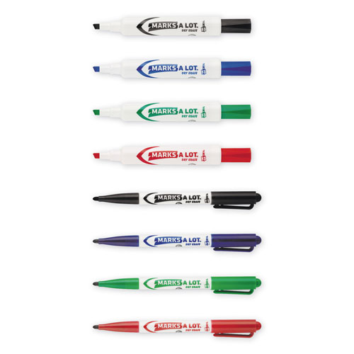 Avery MARKS A LOT Desk/Pen Style Dry Erase Marker Combo Pack, 12 Broad Bullet Tip, 12 Broad Chisel Tip, Assorted Colors, 24/Pack