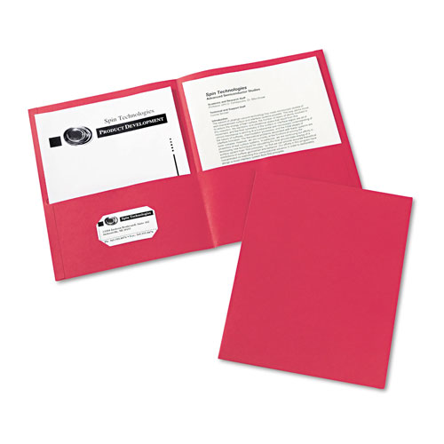 Avery Two-Pocket Folder, 40-Sheet Capacity, Red, 25/Box