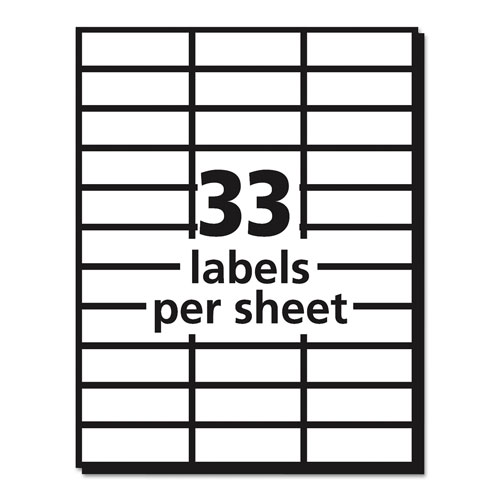 Avery Copier Mailing Labels, Copiers, 1 x 2.81, White, 33/Sheet, 250 Sheets/Box