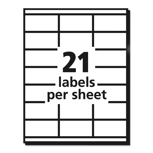 Avery Copier Mailing Labels, Copiers, 1.5 x 2.81, White, 21/Sheet, 100 Sheets/Box