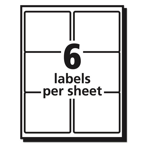 Avery Matte Clear Easy Peel Mailing Labels w/ Sure Feed Technology, Laser Printers, 3.33 x 4, Clear, 6/Sheet, 50 Sheets/Box
