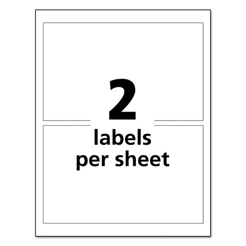 Avery UltraDuty GHS Chemical Waterproof and UV Resistant Labels, 4.75 x 7.75, White, 2/Sheet, 50 Sheets/Box