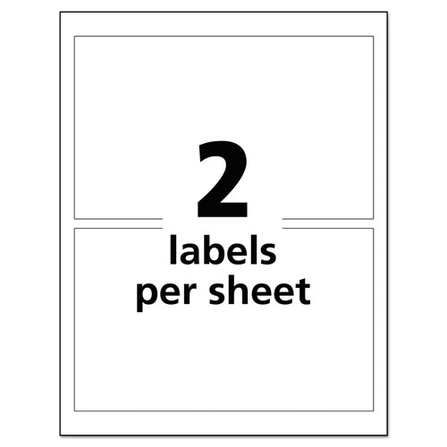 Avery UltraDuty GHS Chemical Waterproof and UV Resistant Labels, 4.75 x 7.75, White, 2/Sheet, 50 Sheets/Pack