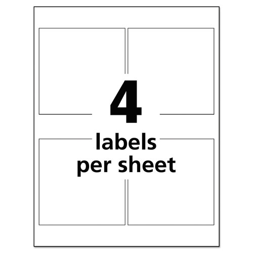 Avery UltraDuty GHS Chemical Waterproof and UV Resistant Labels, 4 x 4, White, 4/Sheet, 50 Sheets/Pack