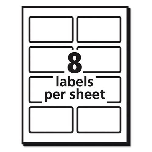 Avery Vibrant Laser Color-Print Labels w/ Sure Feed, 2 x 3 3/4, White, 200/PK