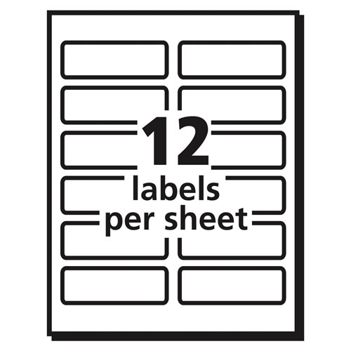 Avery Vibrant Laser Color-Print Labels w/ Sure Feed, 1 1/4 x 3 3/4, White, 300/Pack