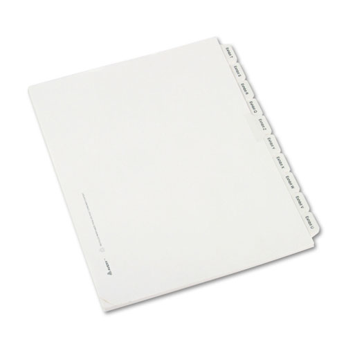 Avery Preprinted Legal Exhibit Side Tab Index Dividers, Allstate Style, 26-Tab, Exhibit A to Exhibit Z, 11 x 8.5, White, 1 Set