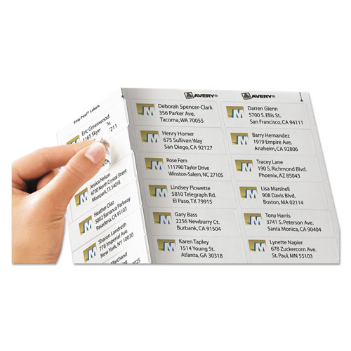 Avery Matte Clear Easy Peel Mailing Labels w/ Sure Feed Technology, Inkjet Printers, 1 x 2.63, Clear, 30/Sheet, 25 Sheets/Pack