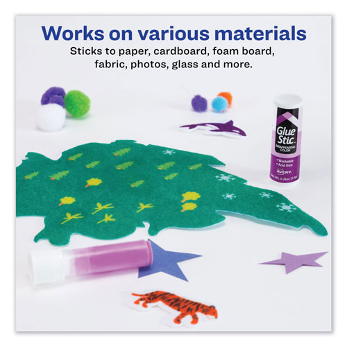 Avery Permanent Glue Stic Value Pack, 0.26 oz, Applies Purple, Dries Clear, 18/Pack