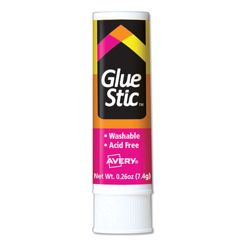 Avery Permanent Glue Stic Value Pack, 0.26 oz, Applies White, Dries Clear, 6/Pack
