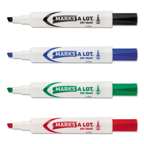 Avery MARKS A LOT Desk-Style Dry Erase Marker Value Pack, Broad Chisel Tip, Assorted Colors, 24/Pack