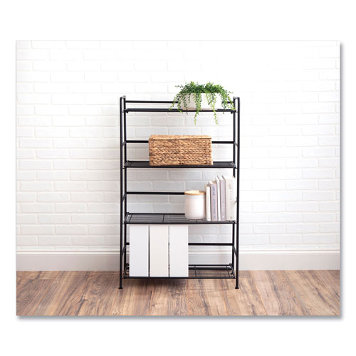 Advantus FlipShelf Four-Shelf Unit, 26.5 x 12 x 43, Black
