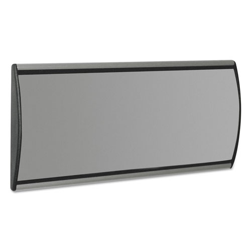 Advantus People Pointer Wall/Door Sign, Aluminum Base, 8.75 x 4, Black/Silver