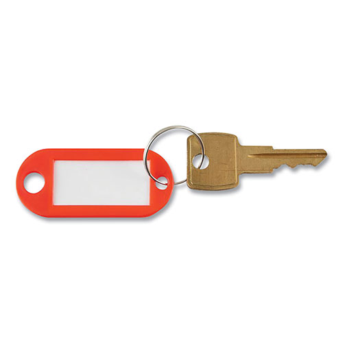 Advantus Key Tags Label Window, 0.88 x 0.19 x 2, Red, 6/Pack