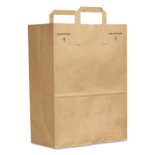 GEN Grocery Paper Bags, Attached Handle, 30 lb Capacity, 1/6 BBL, 12 x 7 x 17, Kraft, 300 Bags