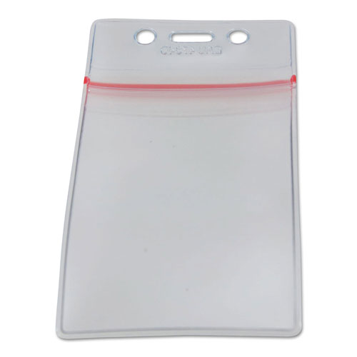 Baumgarten's Sicurix Sealable Cardholder, Vertical, 2 5/8 x 3 3/4, Clear, 50/Pack
