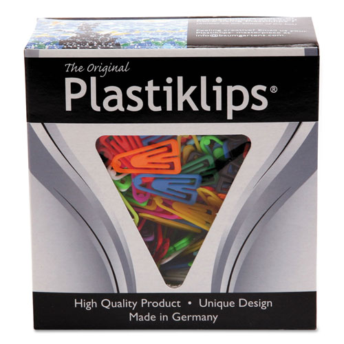Baumgarten's Plastiklips Paper Clips, Small (No. 1), Assorted Colors, 1,000/Box