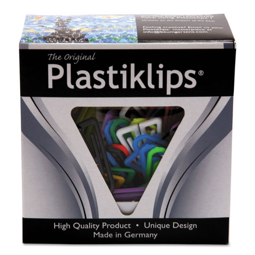 Baumgarten's Plastiklips Paper Clips, Large (No. 6), Assorted Colors, 200/Box